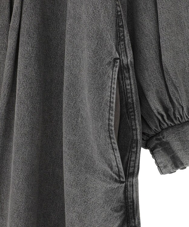 Green Parks ■ESCAR デニムラッフルカラーワンピース Gray