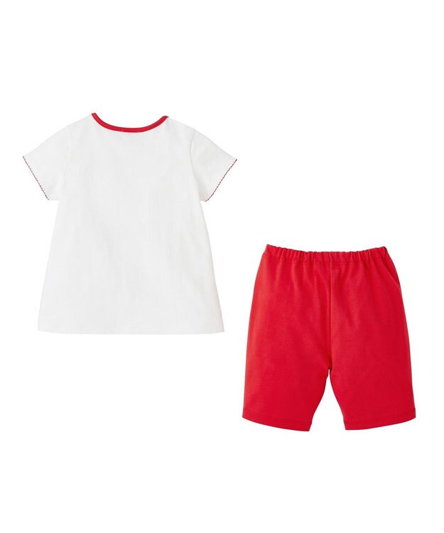 MIKI HOUSE HOT BISCUITS 【80-120cm】 キャビット ルームウェア 上下セット 赤