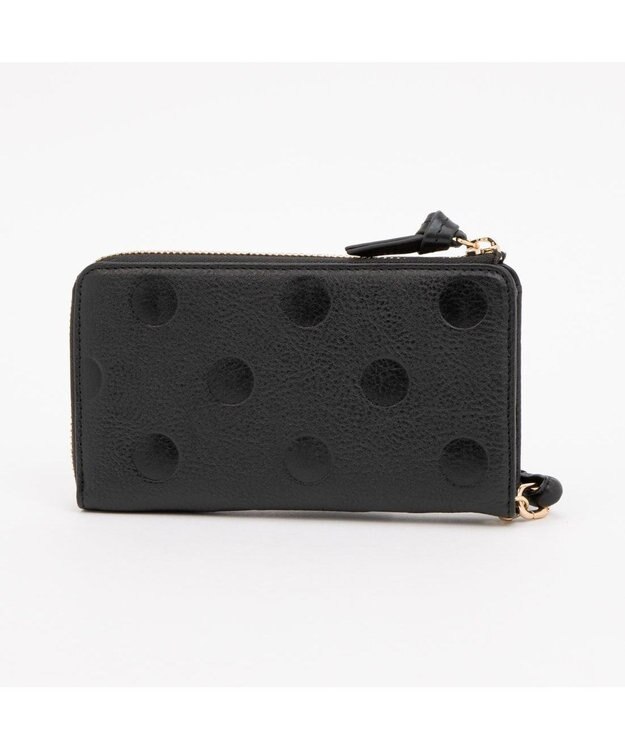 UNBILLION ペルケ perche / ドット型押しL字ロングストラップウォレット ブラック