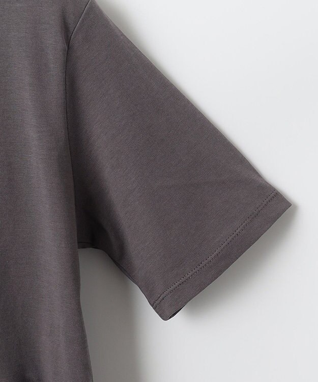 ANY L 【洗濯機可能】ペプラム チュニック丈トップス チャコール