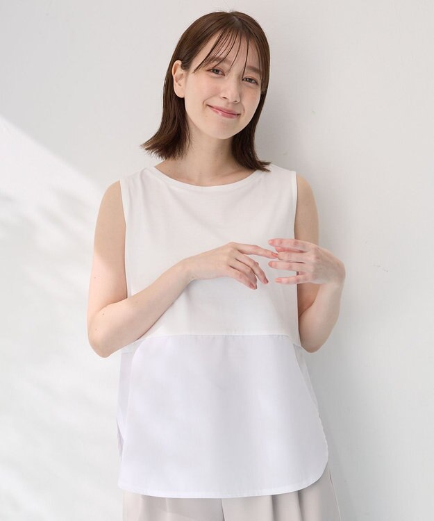 ANY L 【洗濯機可】ラウンドヘムコンビインナー オフ×オフ