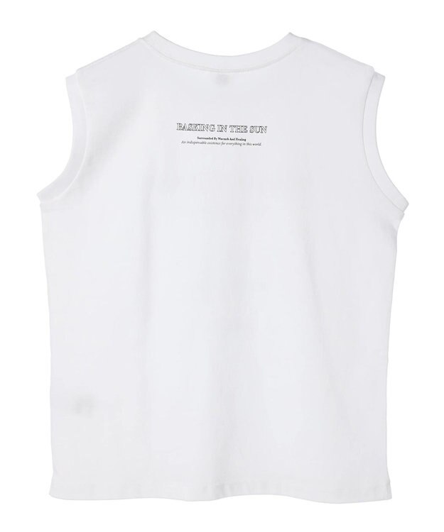 AMERICAN HOLIC 前後ロゴノースリーブカットプルオーバー Off White