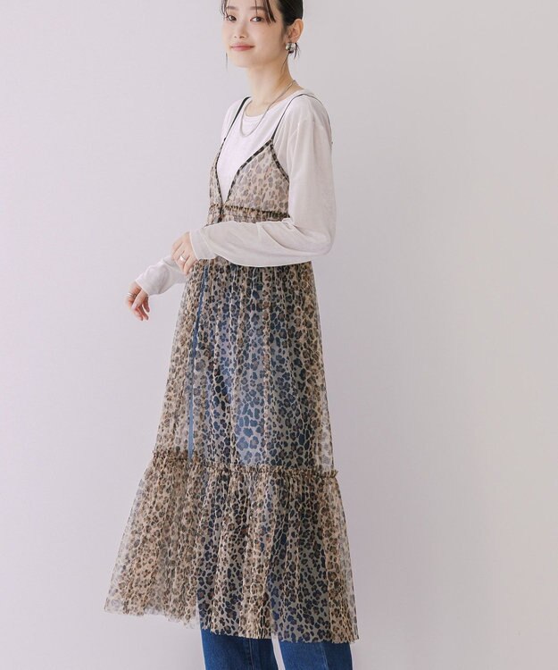 AMERICAN HOLIC チュールキャミワンピース Leopard