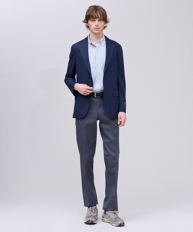 J.PRESS MEN 【吸水速乾 / 抗菌防臭 / 遮熱 / 防シワ】【J.PRESS OXFORD JERSEY】カノコインレイ半袖 シャツ / B.D. サックスブルー系1