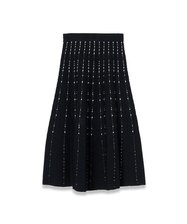 JOSEPH 【洗える】フラグメントストライプ 　スカート Black/Ivory