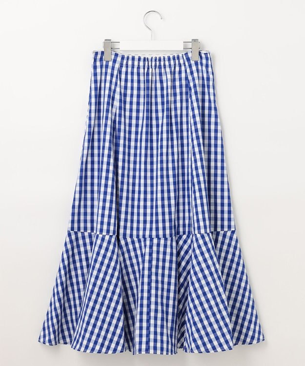 Feroux 【洗える】ギンガムチェック スカート ブルー系1