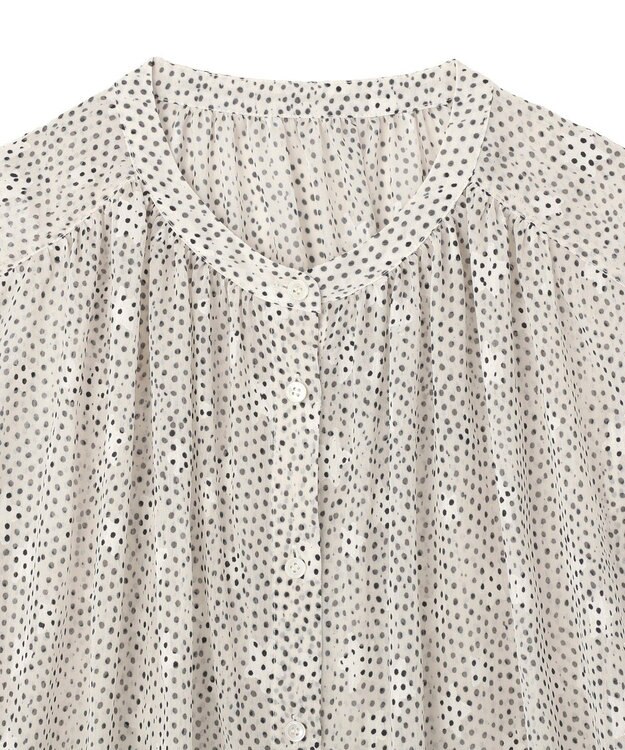 YECCA VECCA シアードット柄ブラウス Off White