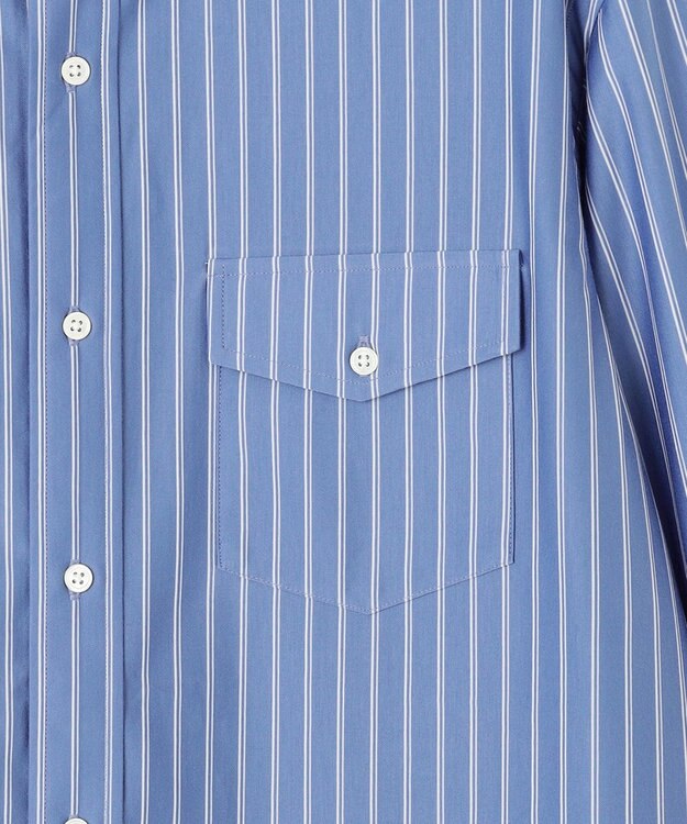 J.PRESS MEN パッチフラップ マルチストライプシャツ/B.D. サックスブルー系1