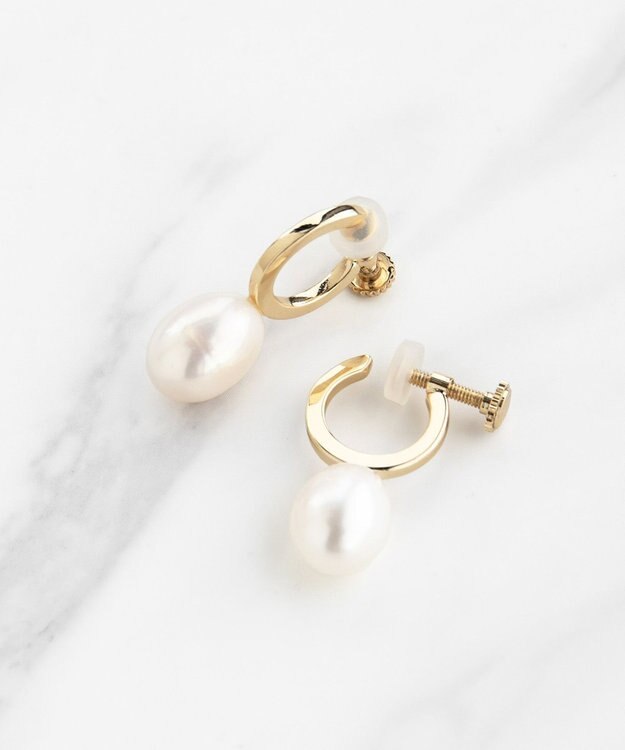 TOCCA DROP PEARL HOOP EARRINGS イヤリング ゴールド系