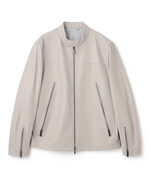 JOSEPH HOMME 【LEON 2月号掲載】ライトラムナッパレザー　シングルライダース アイボリー系