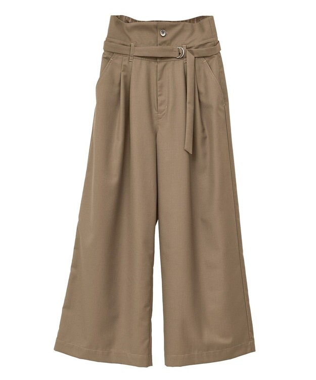 YECCA VECCA ベルト付き2wayタックワイドパンツ Camel