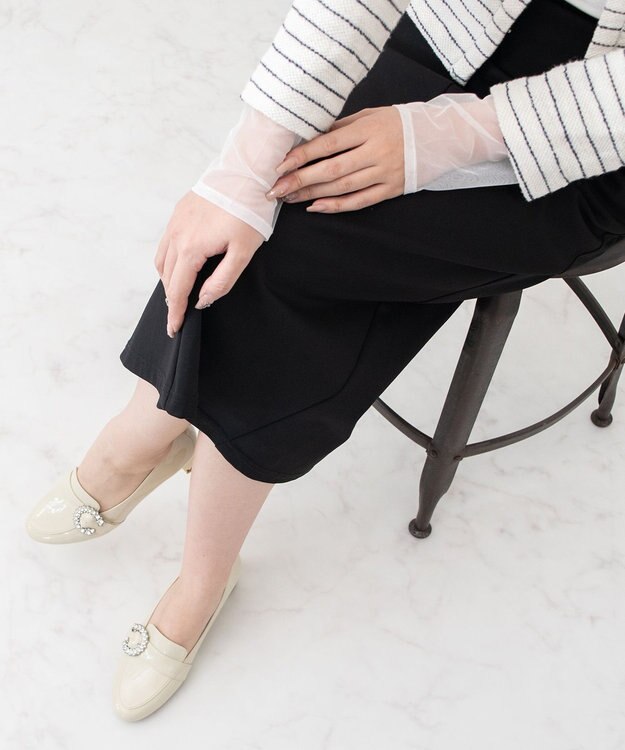 Bridget Birkin 【Bridget Birkin】ヒールアップバックルベルトローファー ベージュエナメル