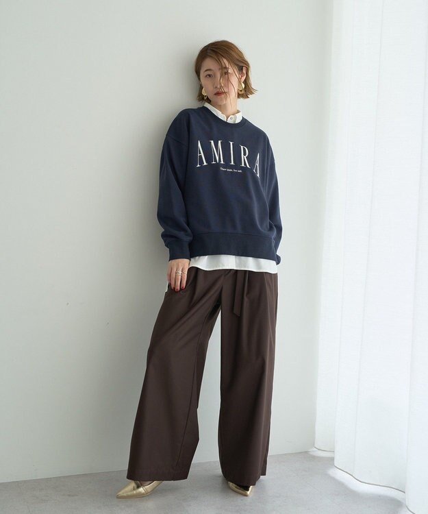 YECCA VECCA ベルト付き2wayタックワイドパンツ Dark Brown