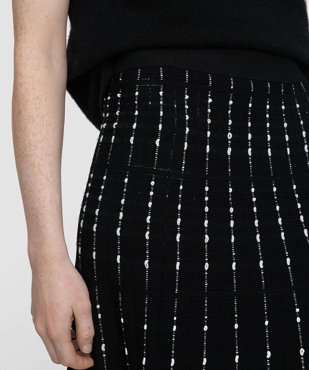 JOSEPH 【洗える】フラグメントストライプ 　スカート Black/Ivory