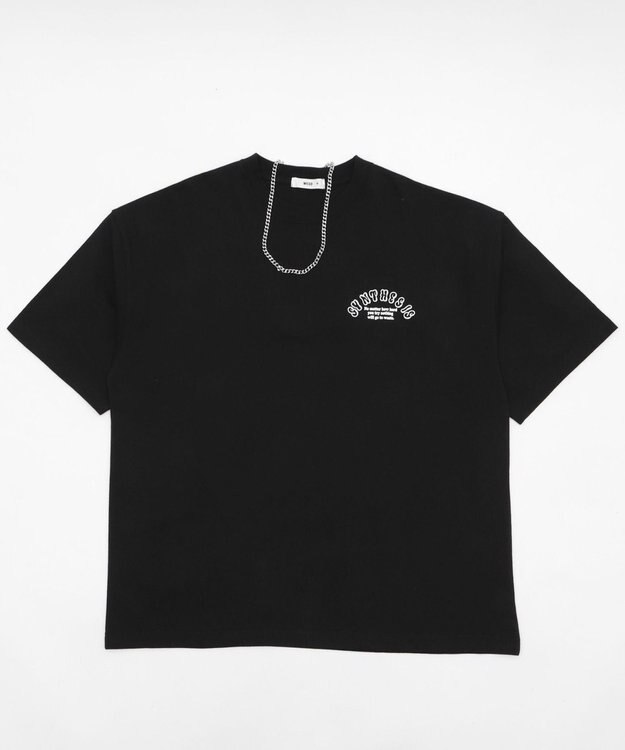 WEGO 【ユニセックス着用ITEM】アクセ付きストレートロゴT（SS） ブラック