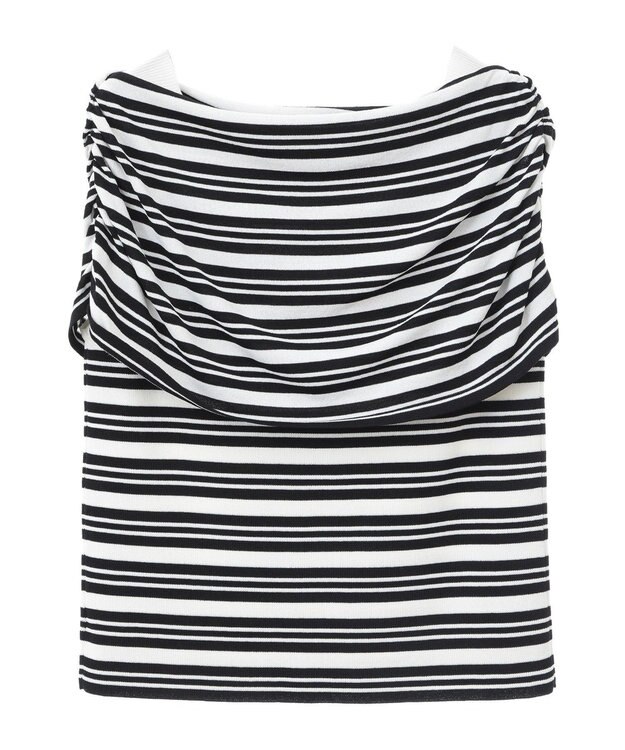 YECCA VECCA シャーリングオフショルニット Border