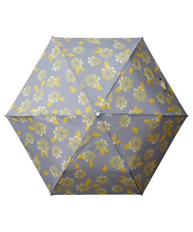 MOONBAT 【超撥水】フロータス (FLO(A)TUS) 折りたたみ傘 ストライプフラワー 耐風 ライトグレー