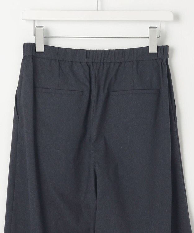 J.PRESS LADIES 【洗える】セルロースリネンストレッチ タックワイドパンツ ネイビー系