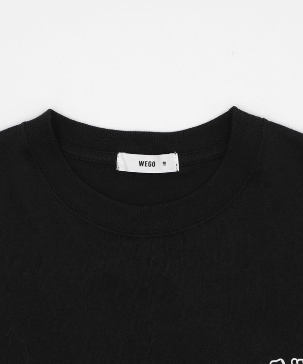 WEGO 【ユニセックス着用ITEM】アクセ付きストレートロゴT（SS） ブラック