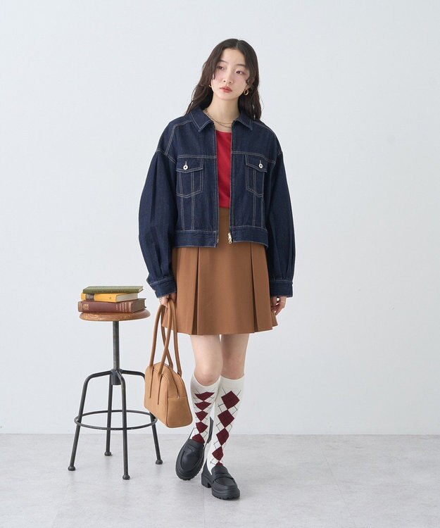 earth music&ecology 前後２ｗａｙステッチリブタンクトップ Red