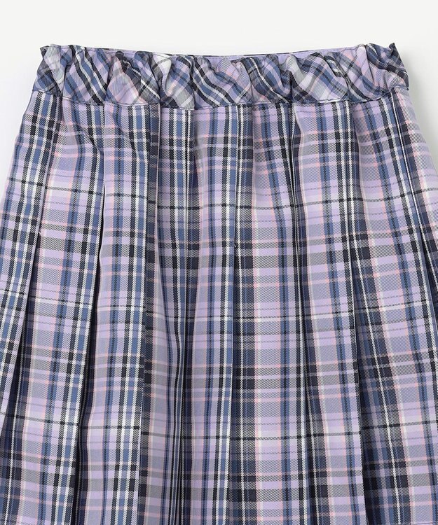 ANY KIDS チェック柄 ガーリー スカパン ブルー系