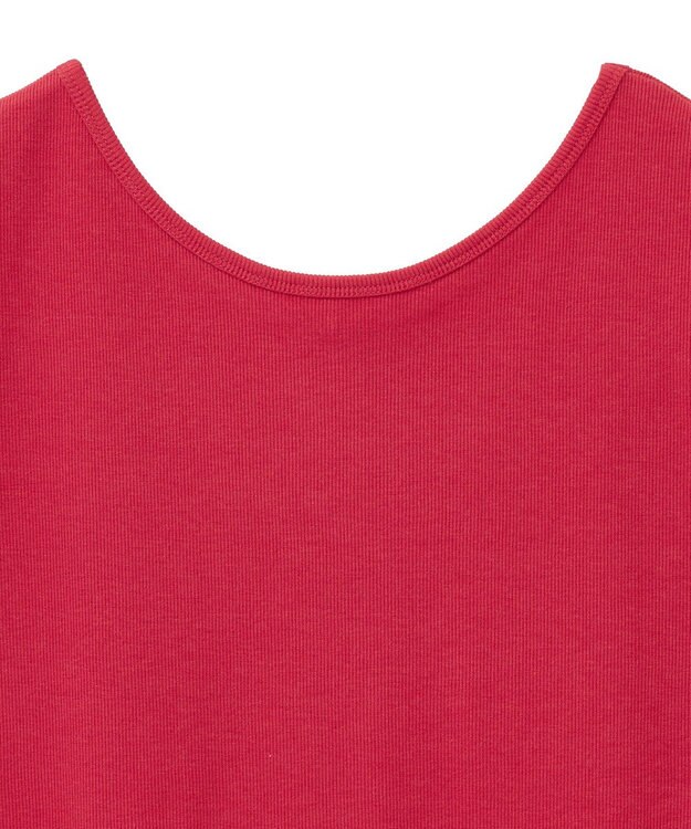 earth music&ecology 前後２ｗａｙステッチリブタンクトップ Red