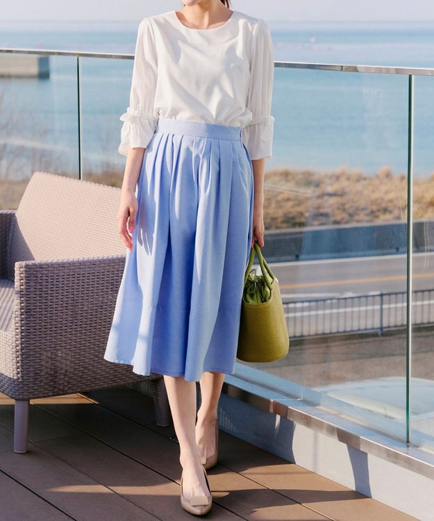 Tiaclasse L 【洗える】リボンスリーブブラウス オフホワイト