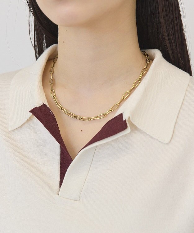 AMERICAN HOLIC 襟付き配色ニット Ivory