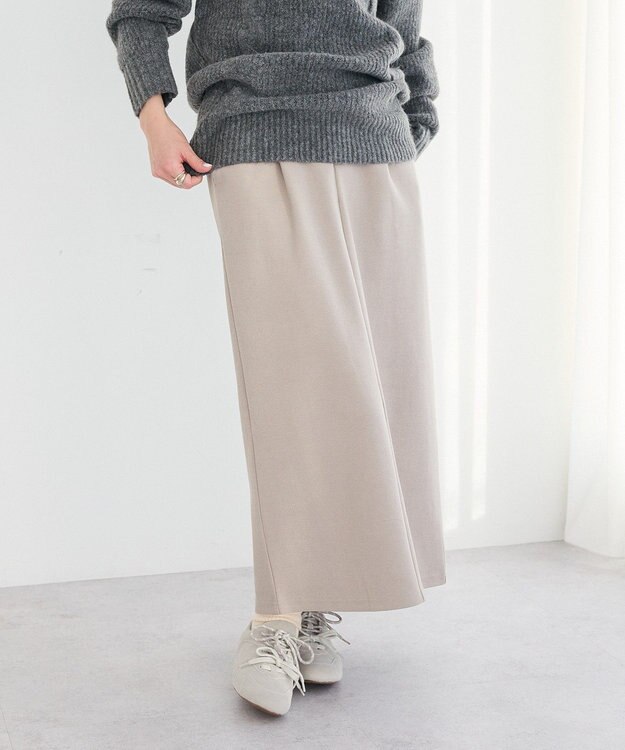CRAFT STANDARD BOUTIQUE フクレジャカードIラインスカート Light Gray
