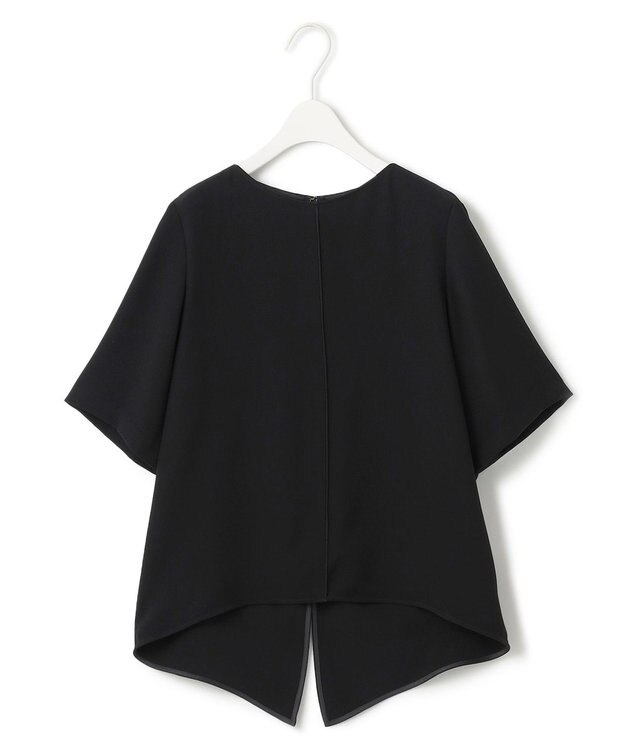 ICB 【UVカット・防シワ・洗える】ライトダブルクロス Tブラウス ブラック系