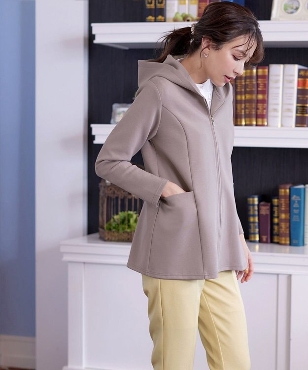 Tiaclasse L 【洗える】ソフトダンボールバックフレアフーディー モカ