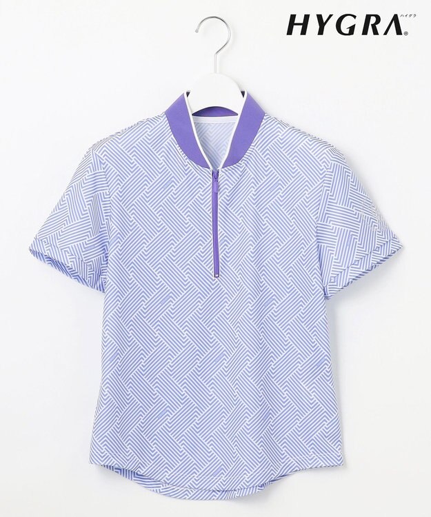 23区GOLF 【WOMEN】「HYGRA」幾何柄清涼カットソー パープル系5