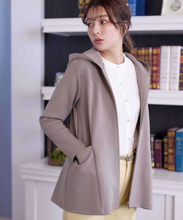 Tiaclasse L 【洗える】ソフトダンボールバックフレアフーディー モカ