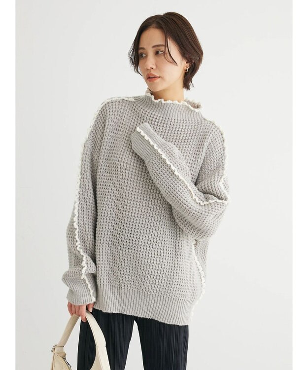 Green Parks ・Ｐｅｔｉｔ　Ｆｌｅｕｒ　ハイショクパイピングニット Gray