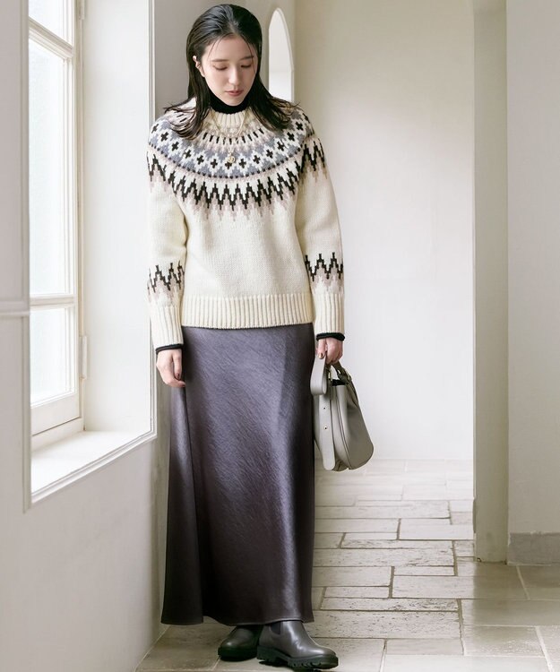 23区 S 【Oggi1月号/CLASSY.11月号掲載】スムージーコットン タートルネック ニット ブラック系