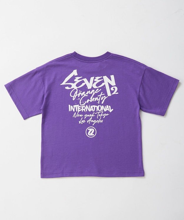 OP／FILA 【SEVEN2】バックプリントデザイン半袖Tシャツ パープル