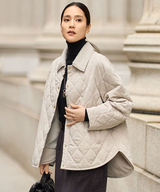 自由区 S キルト アウター ライトベージュ