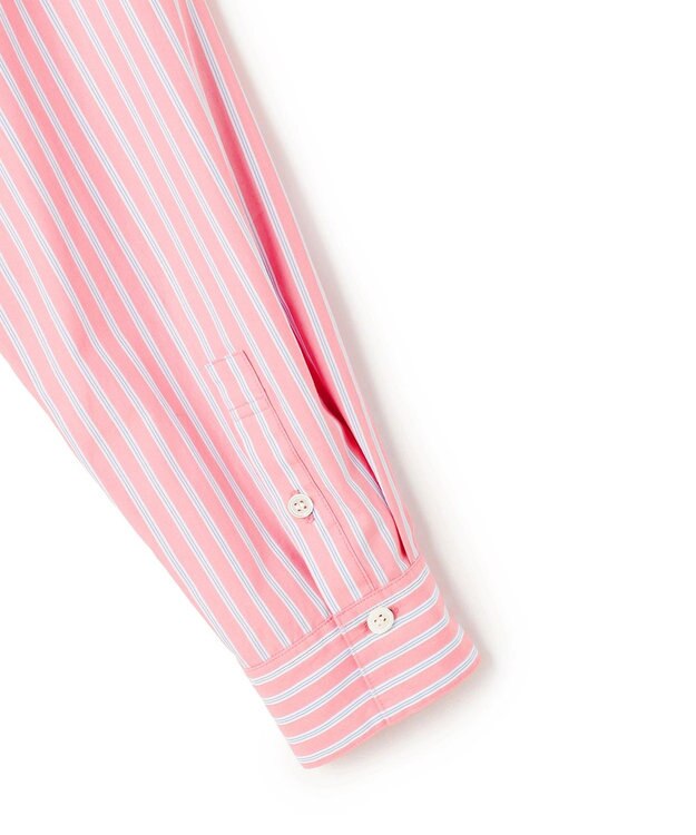 23区 【先行予約】CANCLINI レギュラーカラー ストライプ クロップドシャツ ピンク×サックスストライプ