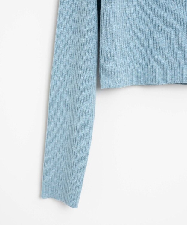 WEGO カラーリブショートカーデ ブルー