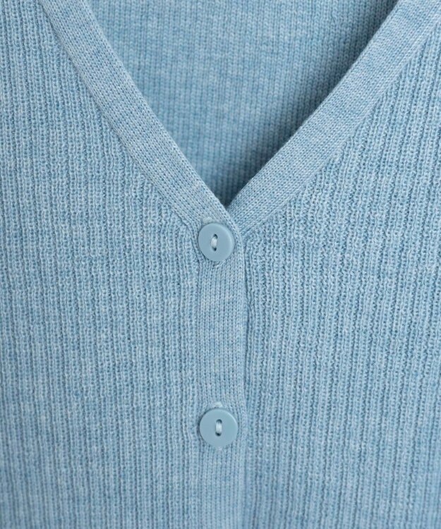 WEGO カラーリブショートカーデ ブルー