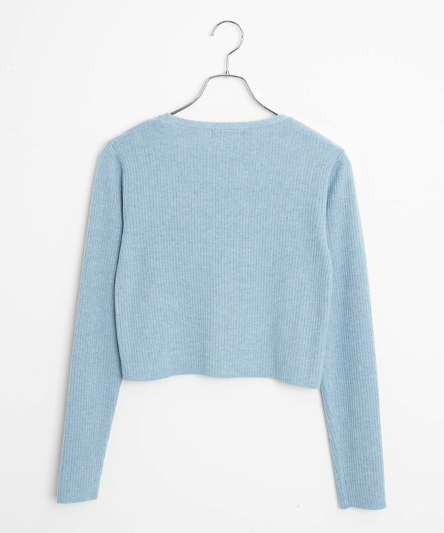 WEGO カラーリブショートカーデ ブルー