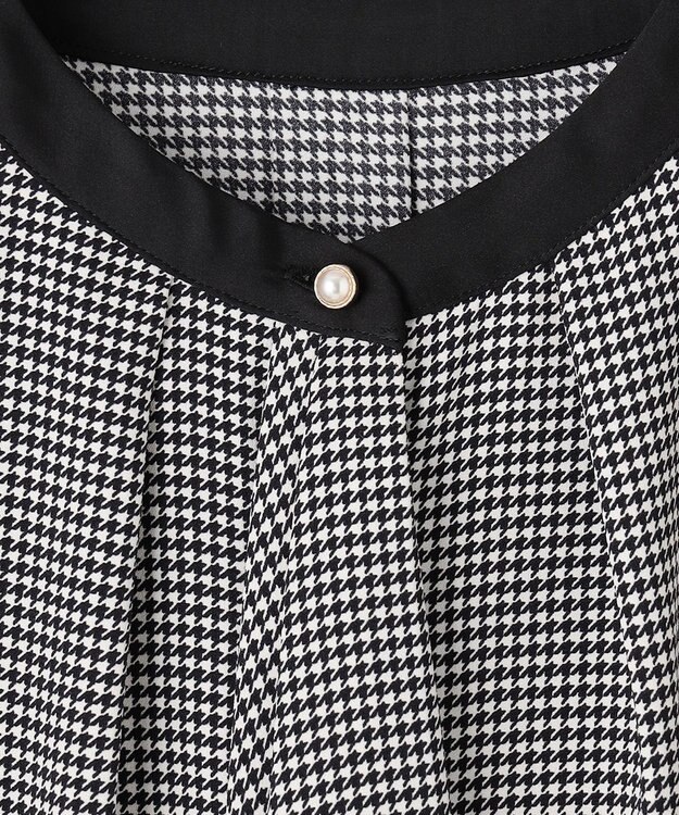 ANY SIS 【洗える】ラッフルボウ ブラウス 長袖 モノトーン千鳥