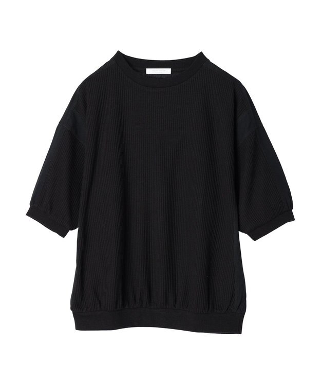 Green Parks ワッフル布帛ドッキングプルオーバー Black