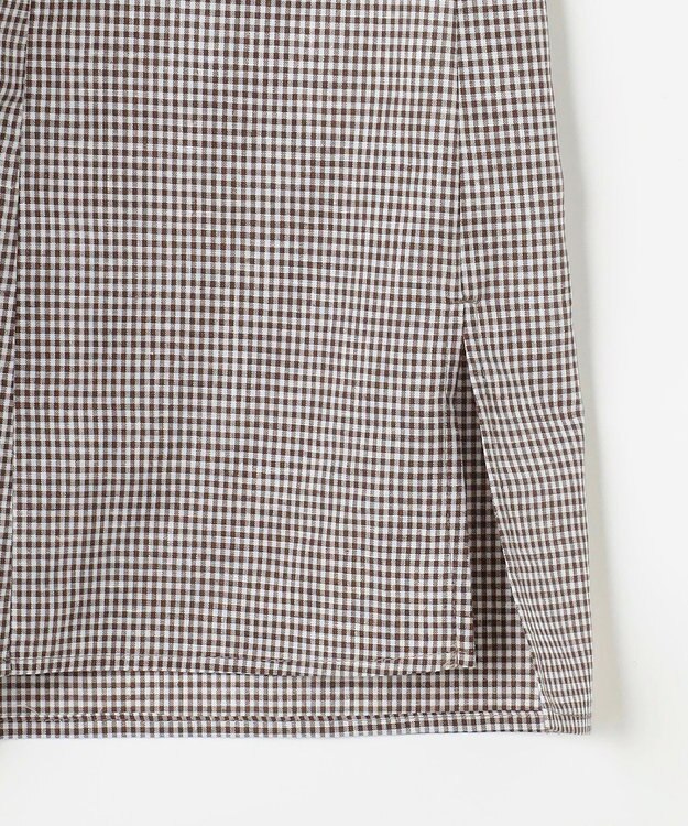 J.PRESS LADIES S リネンminiチェック プルオーバー ブラウス ブラウンギンガム系