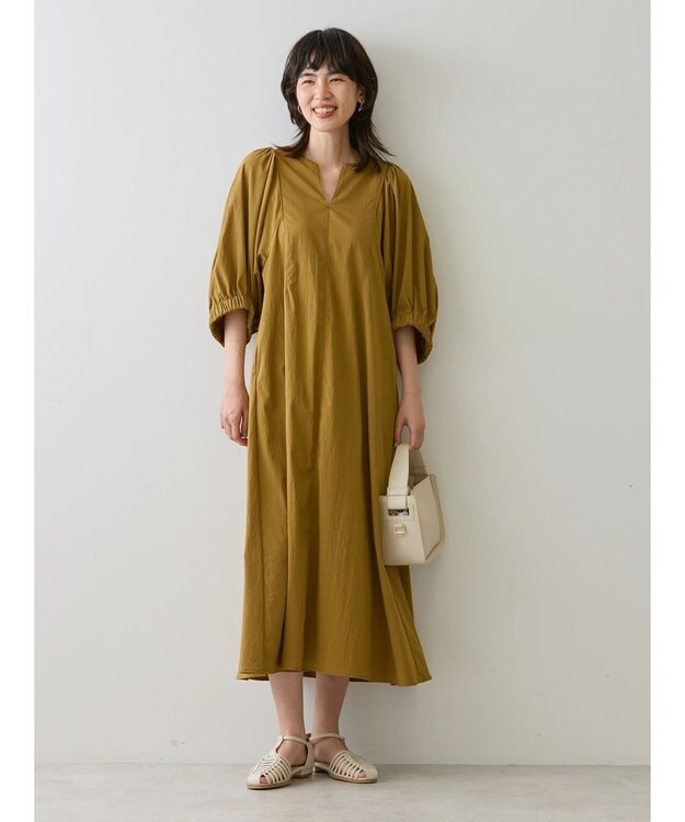 AMERICAN HOLIC 接触冷感スキッパーワンピース Camel