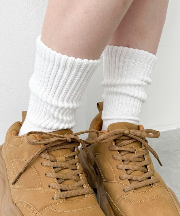 WEGO サポート付き無地リブソックス ホワイト