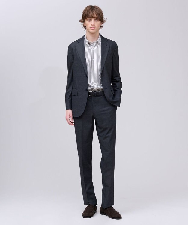J.PRESS MEN 【吸水速乾 / 抗菌防臭 / 遮熱 / 防シワ】【J.PRESS OXFORD JERSEY】カノコインレイ半袖 シャツ / B.D. グレー系1