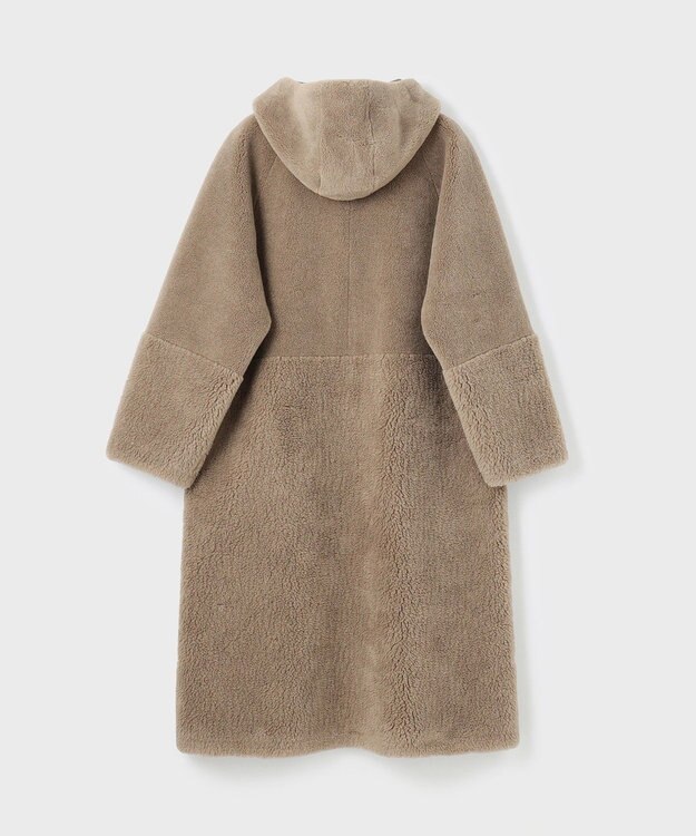 GRACE CONTINENTAL ウールボアムートンフードコート カーキ