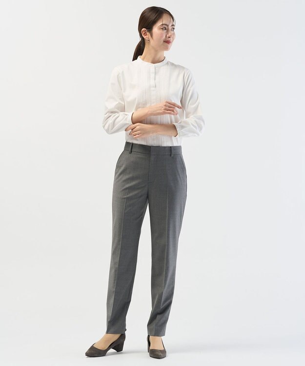 J.PRESS LADIES レースコンビ ボウタイ カットソー ホワイト系