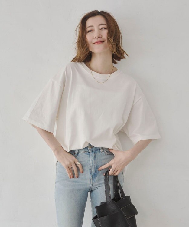 WEGO 【ユニセックス着用ITEM/SMLサイズ展開】コットンクルーネックT（SS） ホワイト
